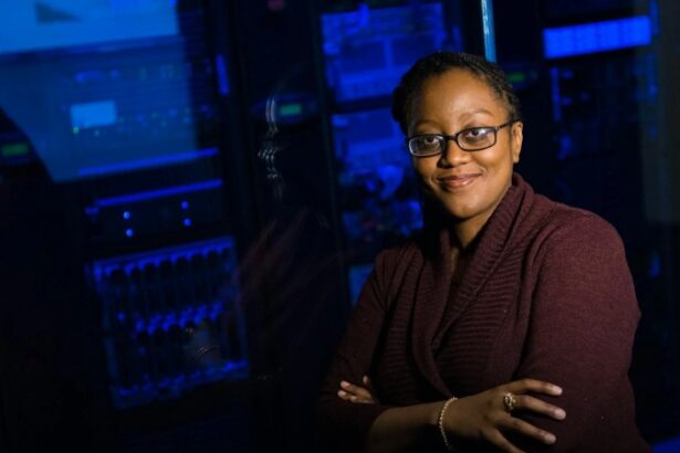 Confident woman in data center, showcasing tech expertise. - pexel