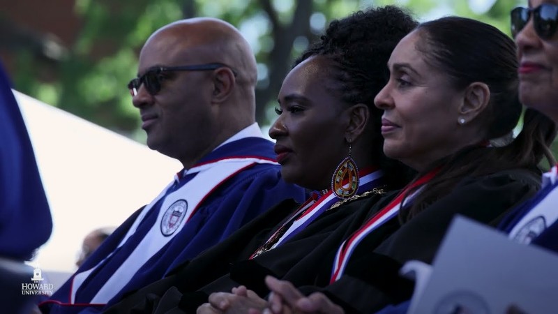 2025 Howard University Commencement with LeVar Burton, Commencement Orator, Video Screenshot, tags: black - youtube